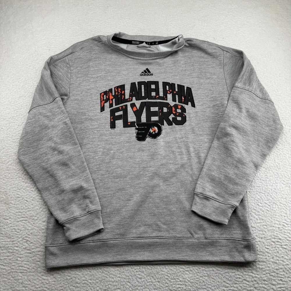 Adidas Philadelphia Flyers Sweatshirt Men XL Gray Long Sleeve Crewneck Climalite